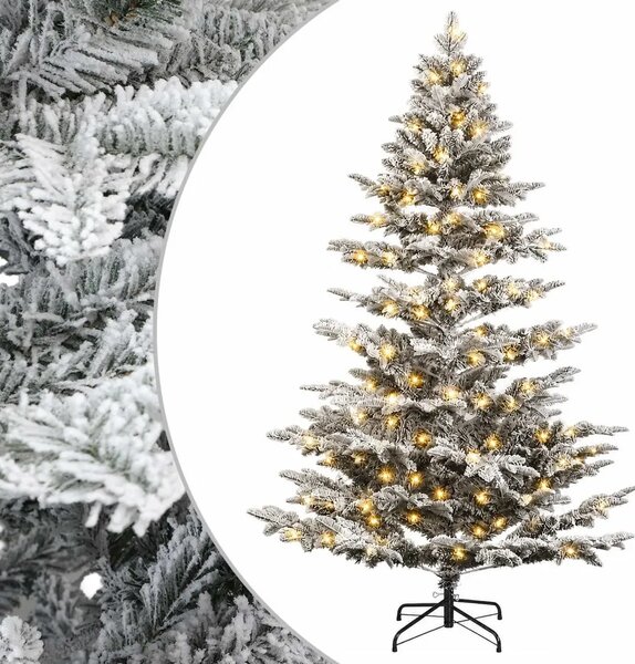 Umjetno božićno drvce s nogom 150 cm 150 LED lampica - Bijela 150 cm s LED svjetlima