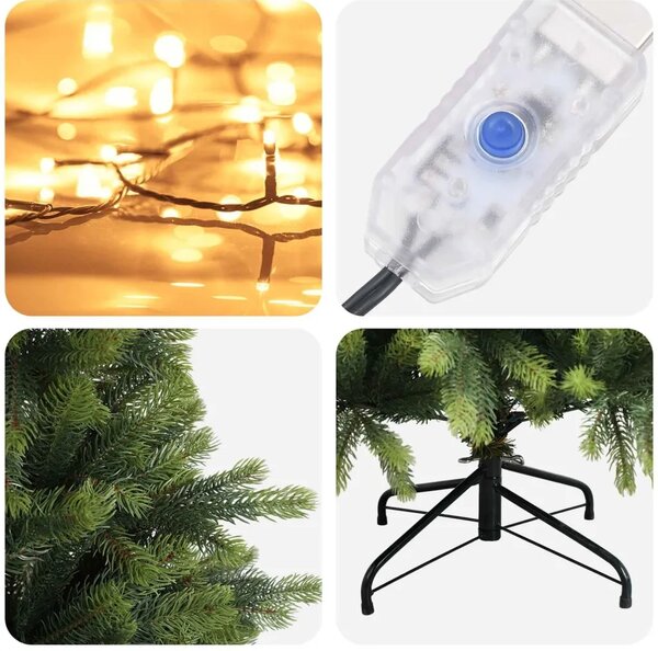 Umjetno božićno drvce s nogom 150 cm 150 LED lampica - 150 cm s LED svjetlima