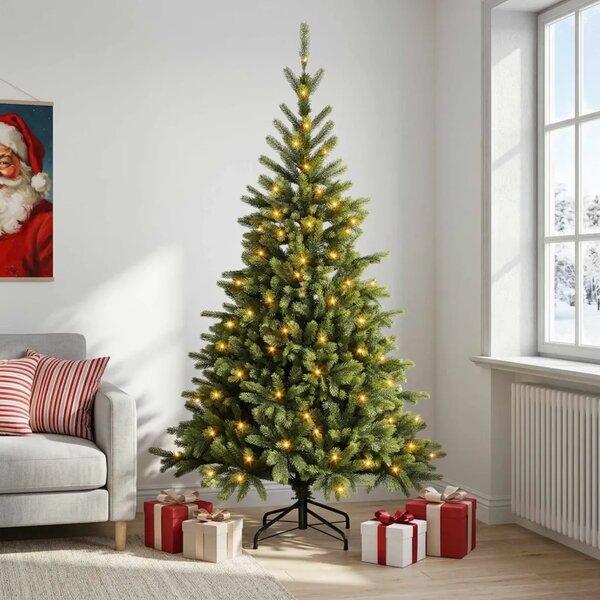 Umjetno božićno drvce s nogom 150 cm 150 LED lampica - 150 cm s LED svjetlima