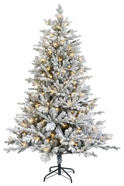 Umjetno božićno drvce s nogom 120 cm 150 LED lampica - Bijela 120 cm s LED svjetlima