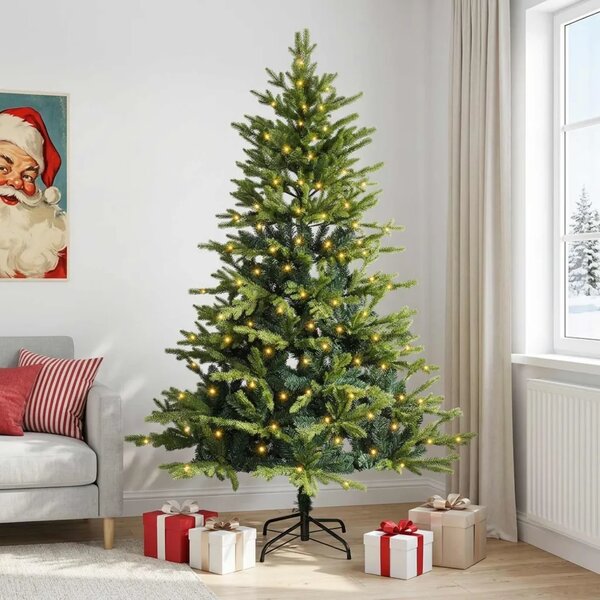 Umjetno božićno drvce s nogom 120 cm 150 LED lampica - Zelena 120 cm s LED svjetlima