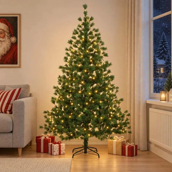 Umjetno božićno drvce s nogom 210 cm 300 LED lampica - 210 cm s LED svjetlima