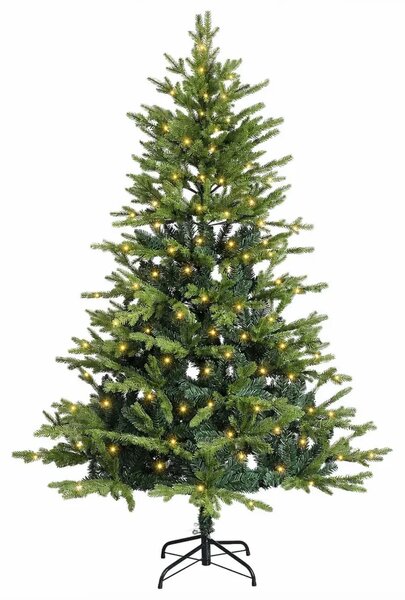 Umjetno božićno drvce s nogom 120 cm 150 LED lampica - Zelena 120 cm s LED svjetlima