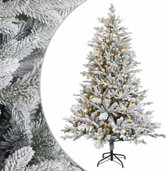 Umjetno božićno drvce s nogom 120 cm 150 LED lampica - Bijela 120 cm s LED svjetlima