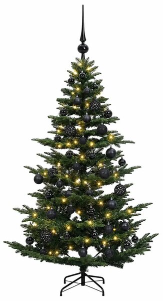 Umjetno božićno drvce s kuglicom 120 cm 150 LED lampica - Zelena 120 cm s LED-ima i crnim lopticama