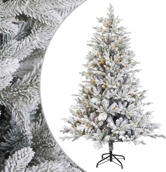 Umjetno božićno drvce s nogom 150 cm 150 LED lampica - Bijela 150 cm s LED svjetlima