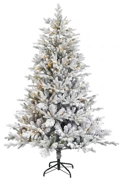 Umjetno božićno drvce s nogom 150 cm 150 LED lampica - Bijela 150 cm s LED svjetlima