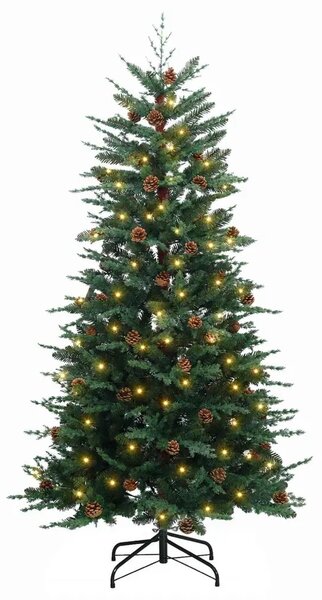Umjetno božićno drvce s nogom 150 cm 150 LED lampica - Zelena 150 cm s LED svjetlima