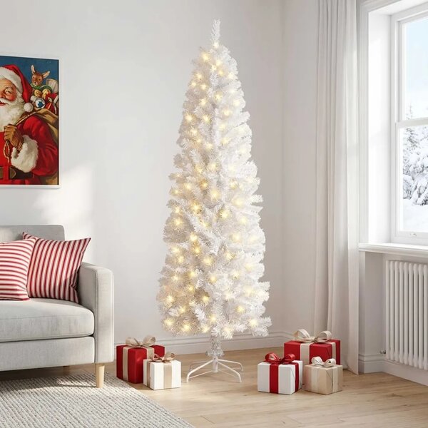 Umjetno vitko božićno drvce 180 cm 300 LED lampica Topla bijela - 180 cm s LED svjetlima