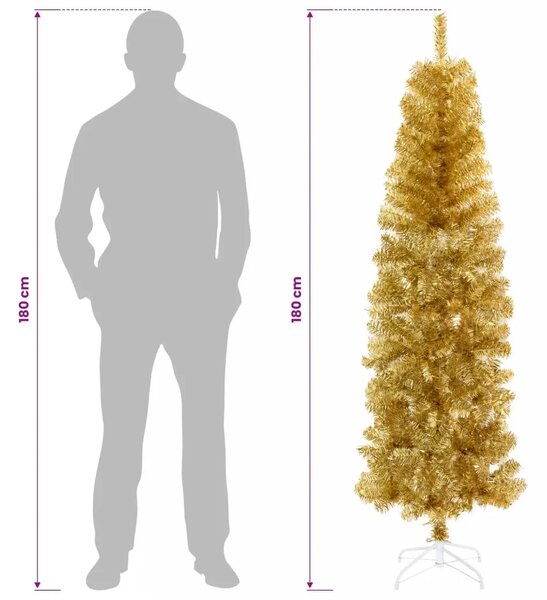 Umjetno vitko božićno drvce 180 cm 300 LED lampica Topla bijela - 180 cm s LED svjetlima