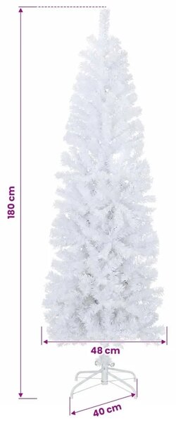 Umjetno vitko božićno drvce 180 cm 300 LED lampica Topla bijela - 180 cm s LED svjetlima