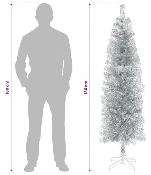 Umjetno vitko božićno drvce 180 cm 300 LED lampica Topla bijela - 180 cm s LED svjetlima