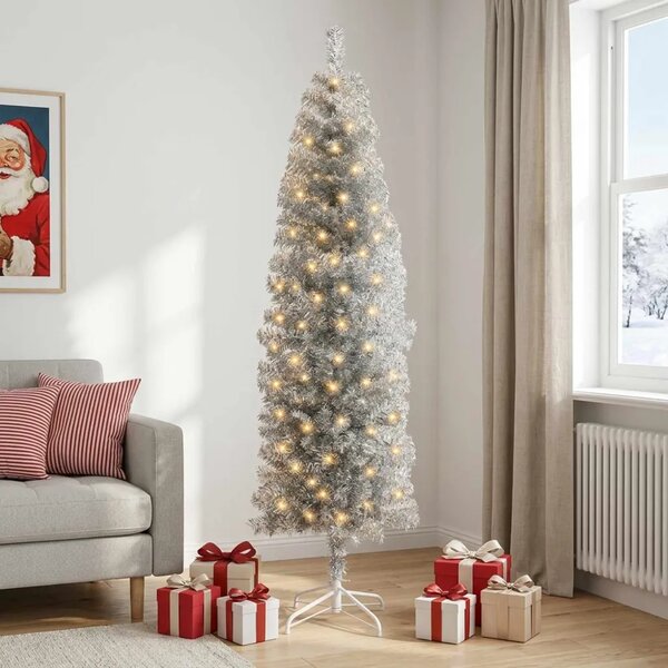 Umjetno vitko božićno drvce 180 cm 300 LED lampica Topla bijela - 180 cm s LED svjetlima