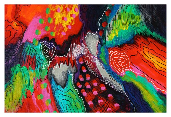 Apstraktna slika - boje (90x60 cm)