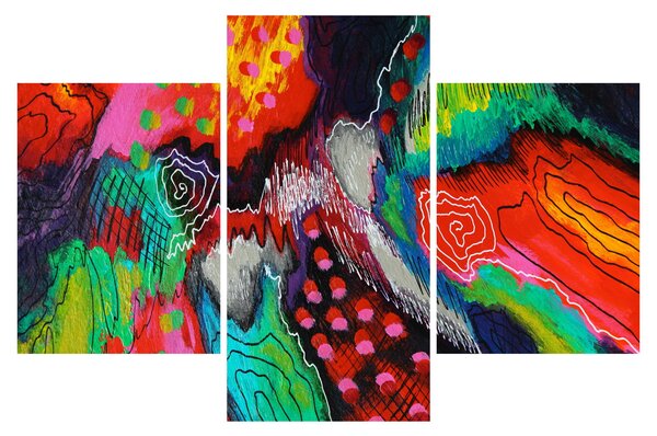 Apstraktna slika - boje (90x60 cm)