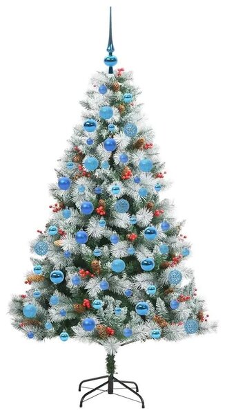 Umjetno božićno drvce S LED lampica Zelena i bijela 180 cm - 180 cm s LED-ima i plavim kuglicama