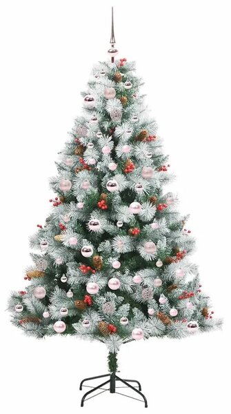 Umjetno božićno drvce S LED lampica Zelena i bijela 180 cm - 180 cm s LED-ima i ružičastim kuglicama