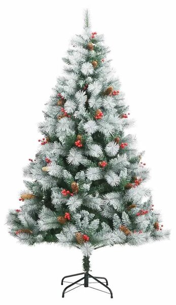 Umjetno božićno drvce S LED lampica Zelena i bijela 180 cm - 180 cm s LED-ima i ljubičastim kuglicama