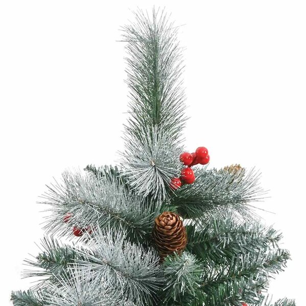 Umjetno božićno drvce S LED lampica Zelena i bijela 180 cm - 180 cm s LED-ima i ljubičastim kuglicama