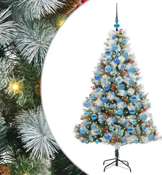 Umjetno božićno drvce S LED lampica Zelena i bijela 180 cm - 180 cm s LED-ima i plavim kuglicama