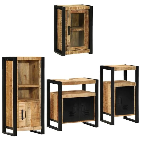Set namještaja za kupaonicu 4 kom. Smeđa 55 x 35 x 60 cm - masivno drvo manga