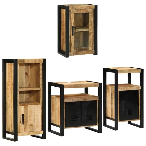 Set namještaja za kupaonicu 4 kom. Smeđa 55 x 35 x 60 cm - masivno drvo manga