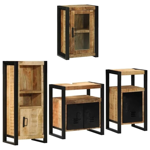 Set namještaja za kupaonicu 4 kom. Smeđa 55 x 35 x 60 cm - masivno drvo manga