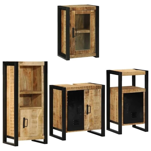 Set namještaja za kupaonicu 4 kom. Smeđa 55 x 35 x 60 cm - masivno drvo manga
