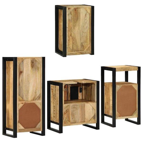 Set namještaja za kupaonicu 4 kom. Smeđa 55 x 35 x 60 cm - masivno drvo manga