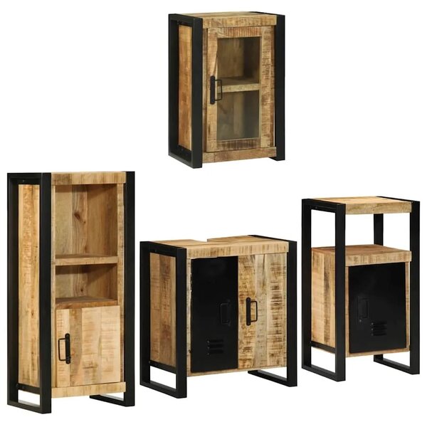 Set namještaja za kupaonicu 4 kom. Smeđa 55 x 35 x 60 cm - masivno drvo manga