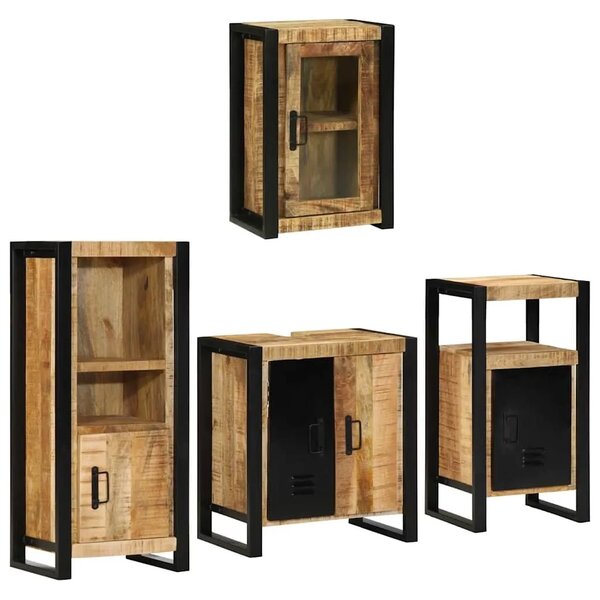 Set namještaja za kupaonicu 4 kom. Smeđa 55 x 35 x 60 cm - masivno drvo manga