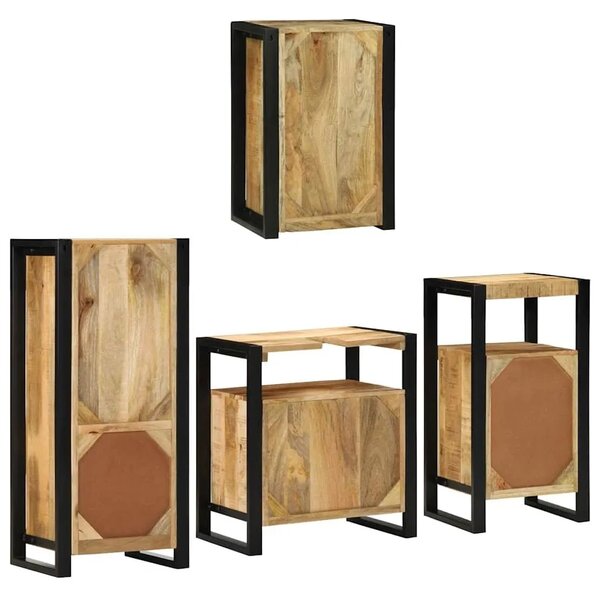 Set namještaja za kupaonicu 4 kom. Smeđa 55 x 35 x 60 cm - masivno drvo manga