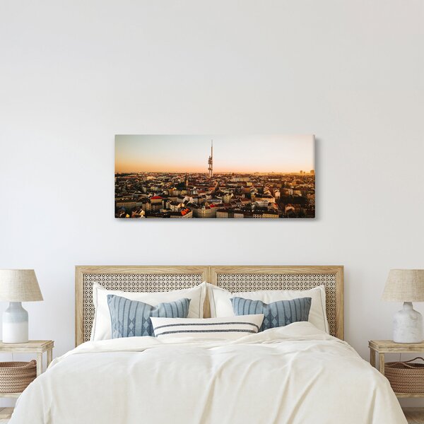Slika zalaska sunca nad Žižkovom (120x50 cm)