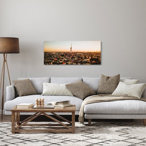 Slika zalaska sunca nad Žižkovom (120x50 cm)