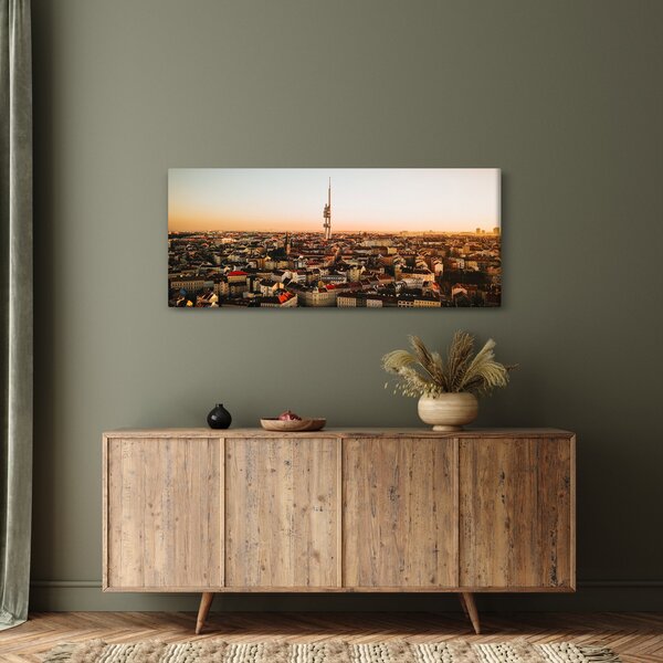 Slika zalaska sunca nad Žižkovom (120x50 cm)