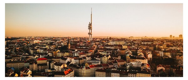 Slika zalaska sunca nad Žižkovom (120x50 cm)