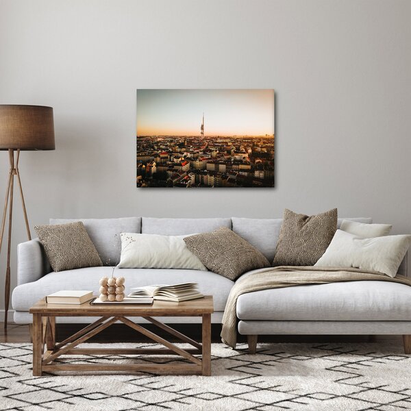 Slika zalaska sunca nad Žižkovom (70x50 cm)