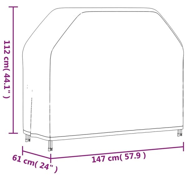 Navlake za roštilj 2 kom 147 x 61 x 112 cm tkanina 420D Oxford - 147 x 61 x 112 cm