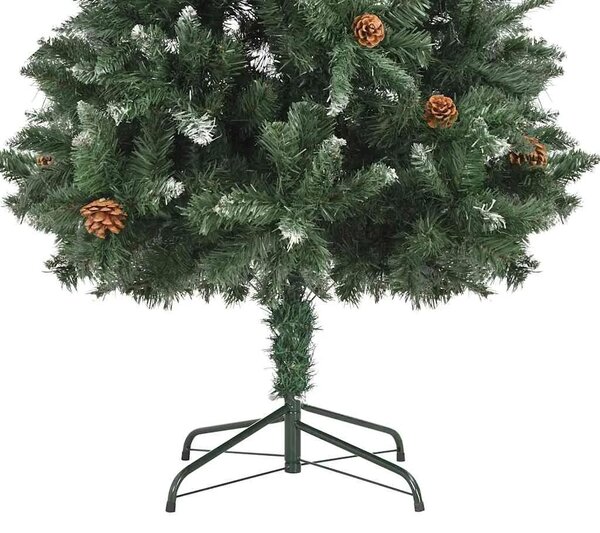 Umjetno božićno drvce sa šiškama i bijelim sjajem 180 cm - Zelena i bijela 180 x 104 cm