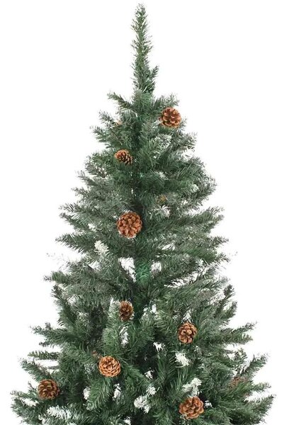Umjetno osvijetljeno božićno drvce sa šiškama 180 cm - Zelena i bijela 180 x 104 cm