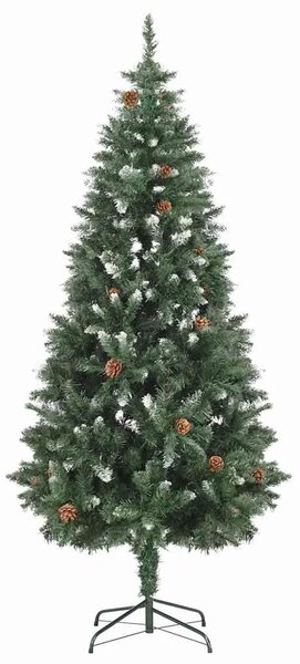 Umjetno osvijetljeno božićno drvce sa šiškama 180 cm - Zelena i bijela 180 x 104 cm