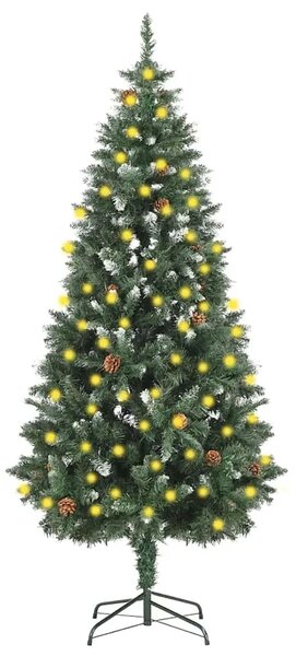 Umjetno osvijetljeno božićno drvce sa šiškama 180 cm - Zelena i bijela 180 x 104 cm
