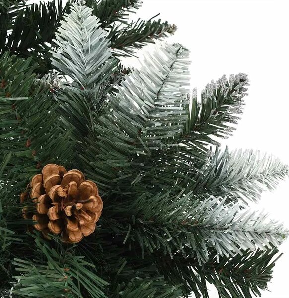Umjetno osvijetljeno božićno drvce sa šiškama 180 cm - Zelena i bijela 180 x 104 cm