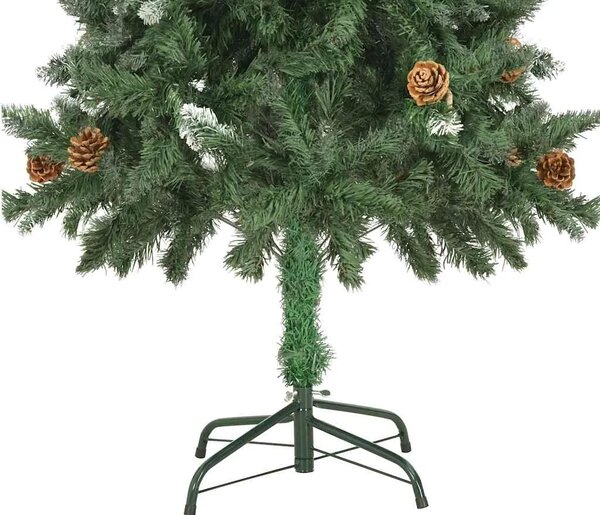 Umjetno božićno drvce sa šiškama i bijelim sjajem 150 cm - Zelena i bijela 150 x 89 cm