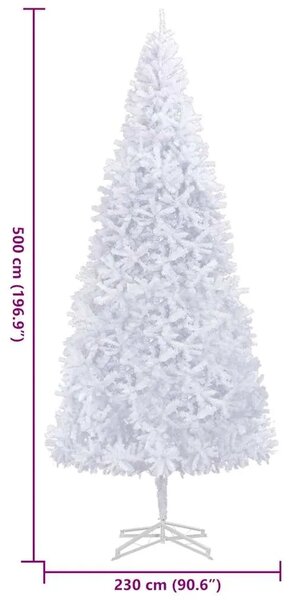 Umjetno božićno drvce 500 cm bijelo - Bijela 500 x 230 cm