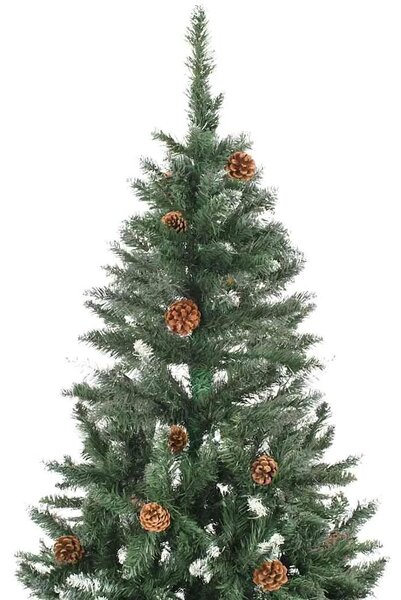 Umjetno božićno drvce sa šiškama i bijelim sjajem 150 cm - Zelena i bijela 150 x 89 cm
