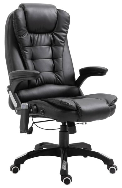 VidaXL Masažna uredska stolica od umjetne kože crna