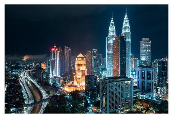 Slika - Noć u Kuala Lumpuru (90x60 cm)