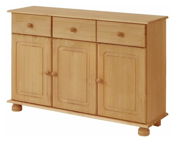 Niska komoda od masivnog bora u prirodnoj boji 116x76 cm Ella – Støraa