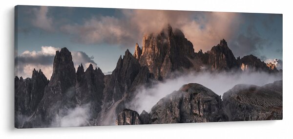 Slika - Talijanski Dolomiti skriveni u magli (120x50 cm)